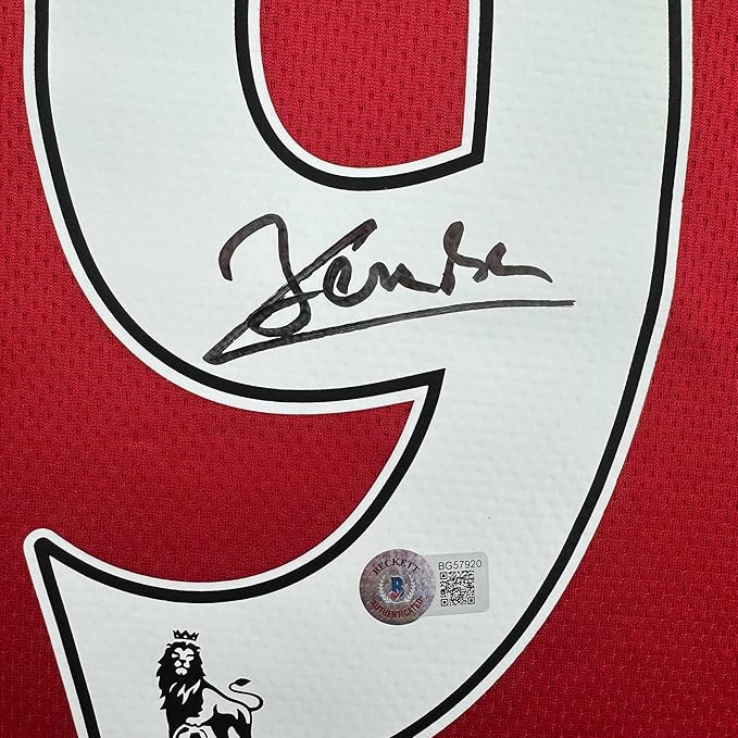 Framed Autographed/Signed DImitar Berbatov 35x39 Manchester United Red Soccer Jersey Beckett BAS COA