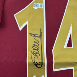 Framed Autographed/Signed Thierry Henry 35x39 Arsenal Red Soccer Jersey Beckett BAS COA