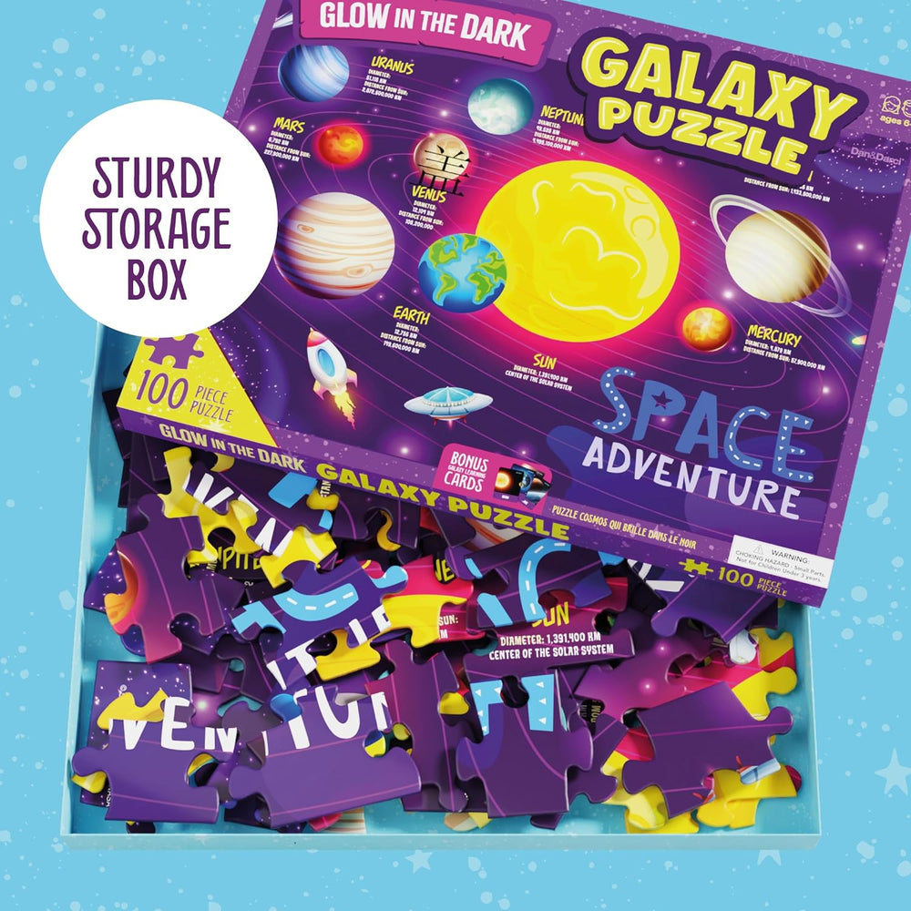 Glow in The Dark 100 Piece Galaxy Puzzle for Kids by Surreal Brands (ONLINE ORDER ONLY)