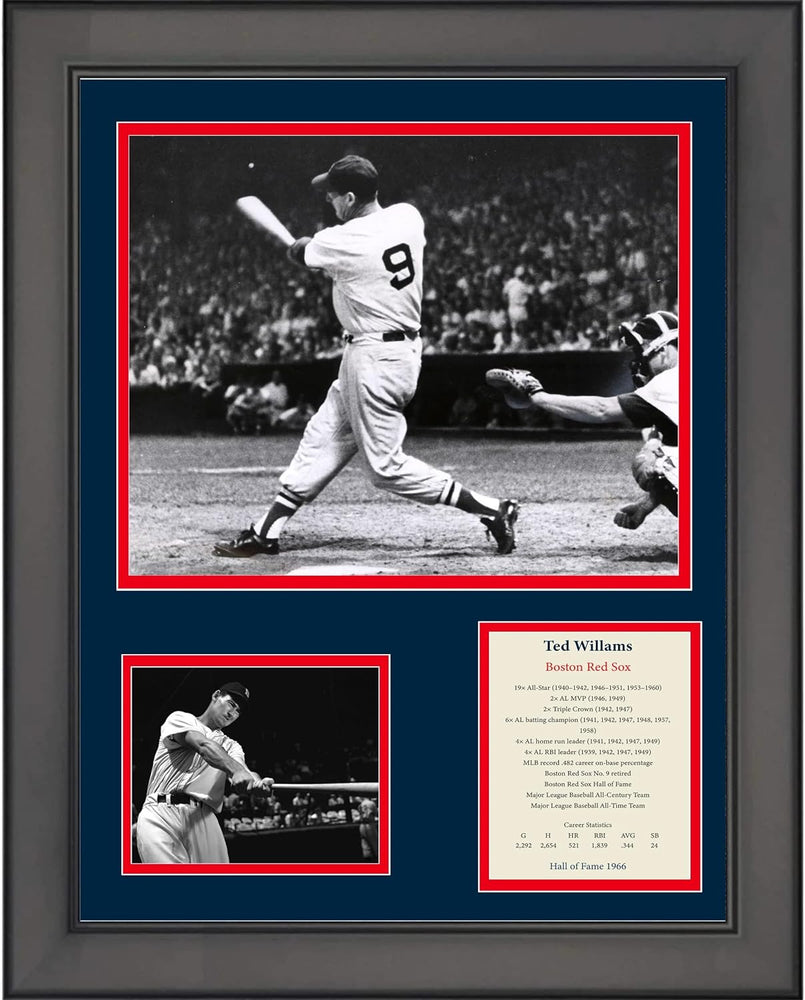 Framed Ted Williams Hall of Fame Boston Red Sox 11"x14" Baseball Three Photo Collage (ONLINE ORDER ONLY)