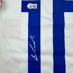 Framed Autographed/Signed Luka Modric 35x39 Croatia White Soccer Jersey Beckett BAS COA