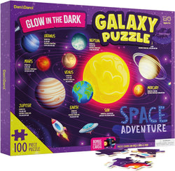 Glow in The Dark 100 Piece Galaxy Puzzle for Kids by Surreal Brands (ONLINE ORDER ONLY)