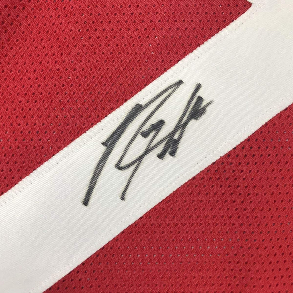 Framed Autographed/Signed Rodney Hampton 35x39 Georgia Red Stat College Football Jersey PSA/DNA COA
