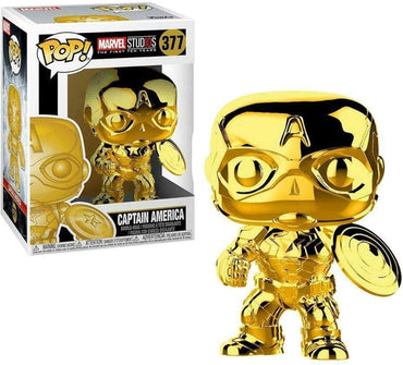 Funko Pop Marvel: Marvel Studios 10 - Captain America (Gold Chrome) (ONLINE ORDER ONLY)