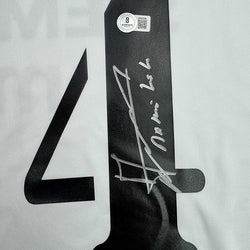 Framed Autographed/Signed Claude Makelele 35x39 Real Madrid White Soccer Jersey Beckett BAS COA