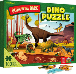 Glow in The Dark 100 Piece Dinosaur Puzzle for Kids by Surreal Brands (ONLINE ORDER ONLY)