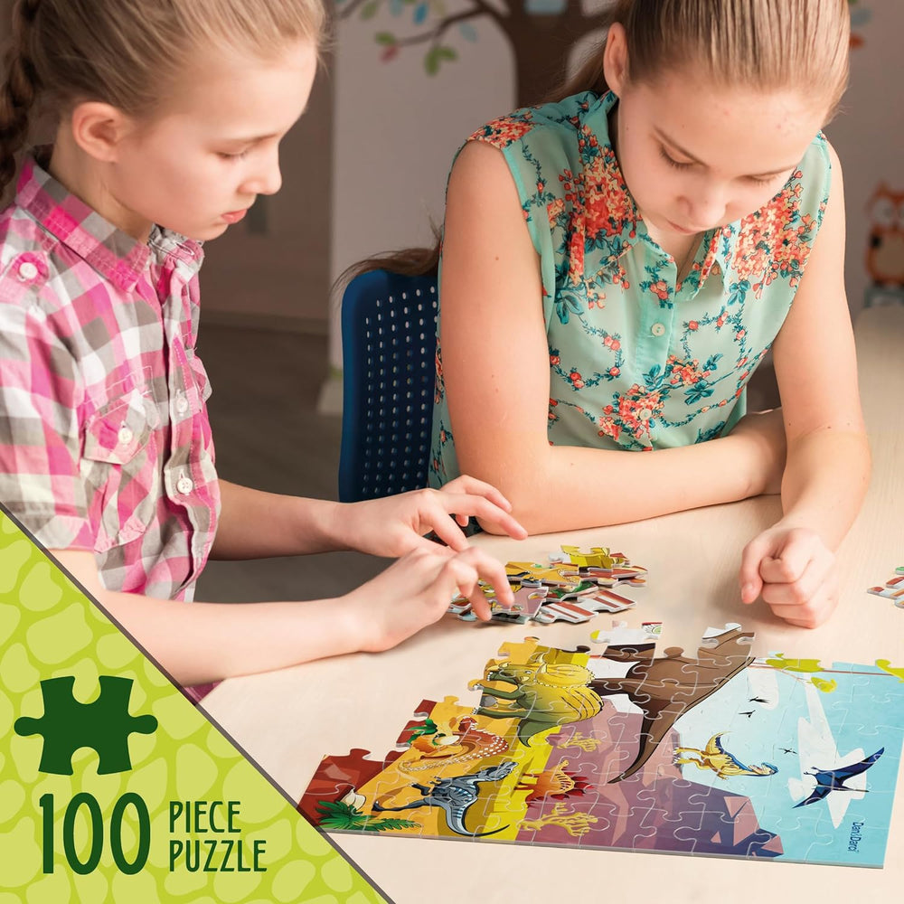 Glow in The Dark 100 Piece Dinosaur Puzzle for Kids by Surreal Brands (ONLINE ORDER ONLY)