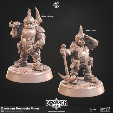 3D Printed Cast n Play Dwarven Deepvein Delver Dwarven Legacy Set 28mm 32mm D&D (Online Only)