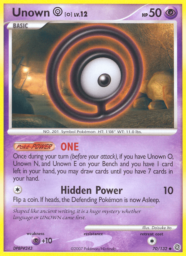 Unown O (70/132) [Diamond & Pearl: Secret Wonders] (Online Only)