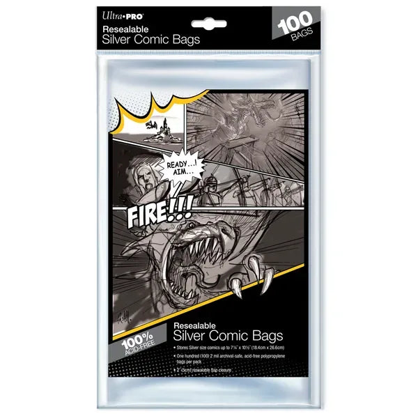 Silver Age Comic Bags Resealable (100 Pack)  - Ultra Pro - Anime Imports LLC