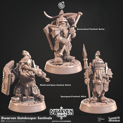 3D Printed Cast n Play Dwarven Gatekeeper Sentinels Dwarven Legacy Set 28mm 32mm D&D (Online Only)