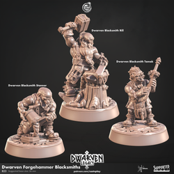 3D Printed Cast n Play Dwarven Forgehammer Blacksmiths Dwarven Legacy Set 28mm 32mm D&D (Online Only)