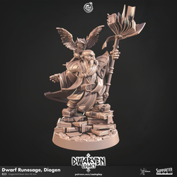 3D Printed Cast n Play Dwarf Runesage Diogen Dwarven Legacy Set 28mm 32mm D&D (Online Only)