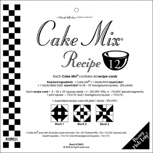 Cake Mix Recipe 12 Quilt Papers by Moda Fabrics (ONLINE ORDER ONLY)