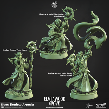3D Printed Cast n Play Elven Shadow Arcanists Elvenwood Grove Set 28mm 32mm D&D (Online Only)