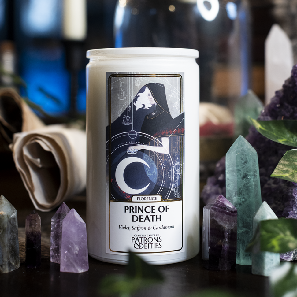 Cantrip Candles - Florence, Prince of Death 16 oz. (ONLINE ORDER ONLY)