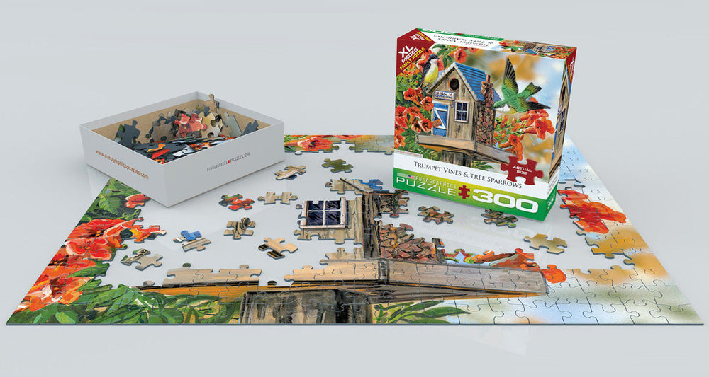 Puzzle: Family Oversize Puzzles - Trumpet Vines & Tree Sparrows by Janene Grende (ONLINE ORDER ONLY)