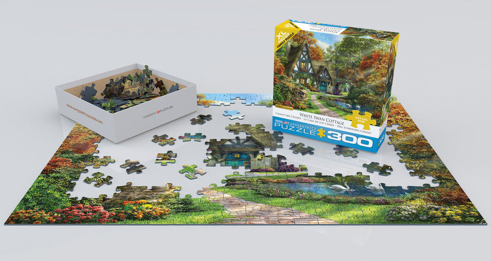 Puzzle: Family Oversize Puzzles - White Swan Cottage by Dominic Davison (ONLINE ORDER ONLY)