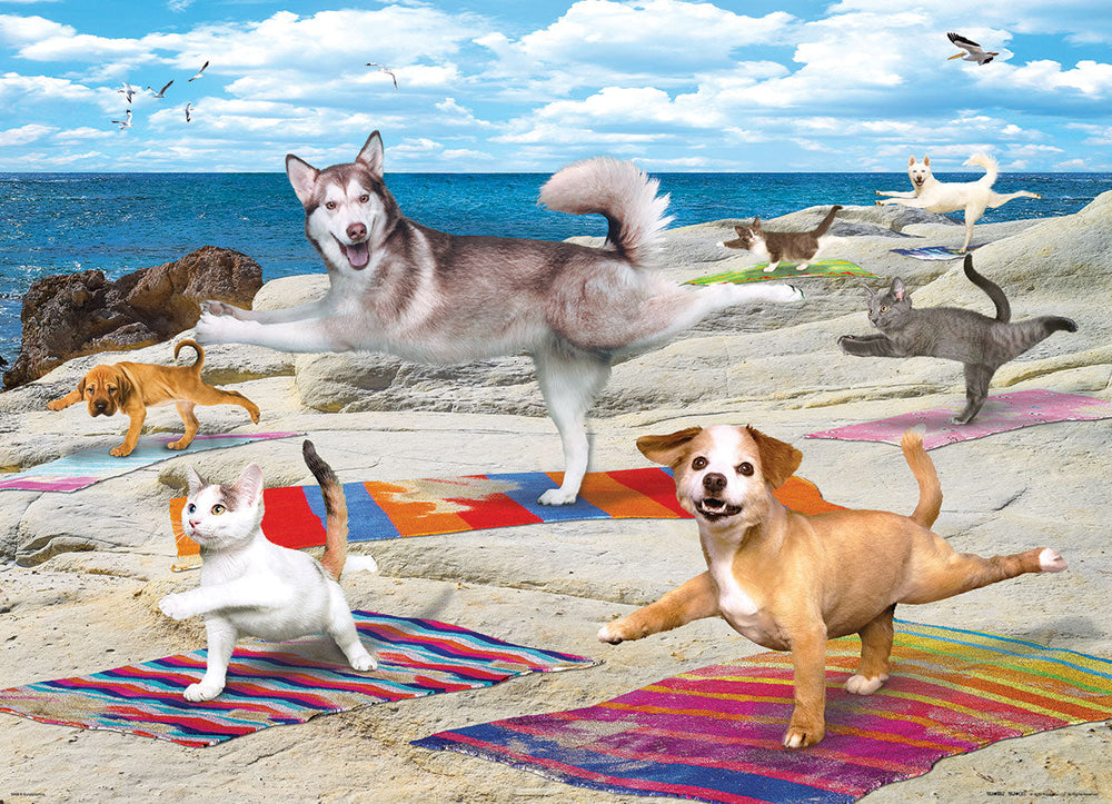 Puzzle: Yoga Dogs & Cats Collection - Yoga Beach (ONLINE ORDER ONLY)