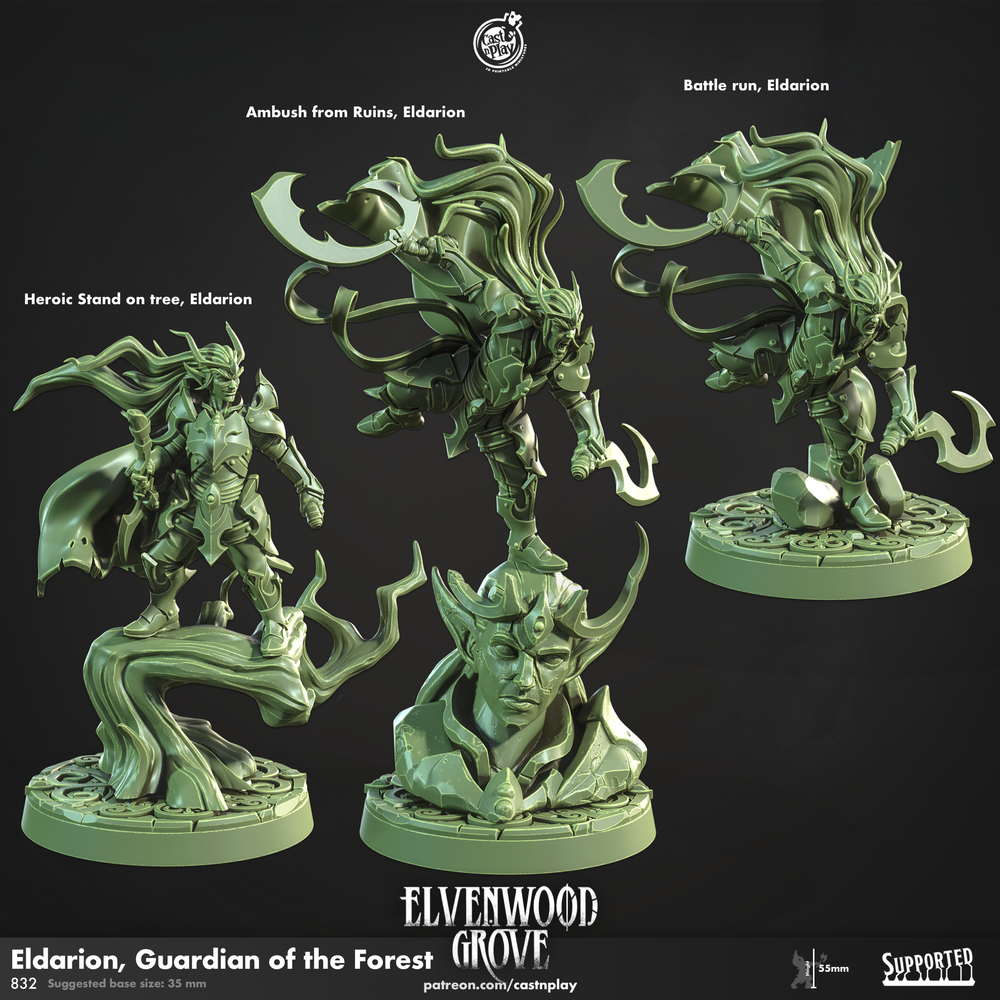 3D Printed Cast n Play Eldarion Guardian of the Forest Elvenwood Grove Set 28mm 32mm D&D (Online Only)