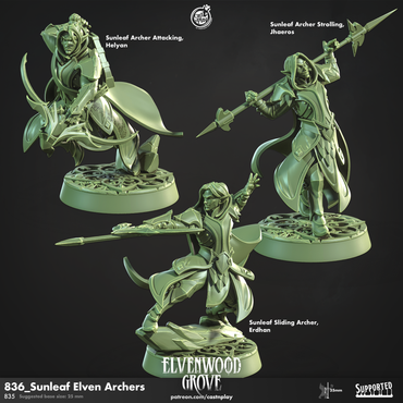 3D Printed Cast n Play Sunleaf Elven Archers Elvenwood Grove Set 28mm 32mm D&D (Online Only)