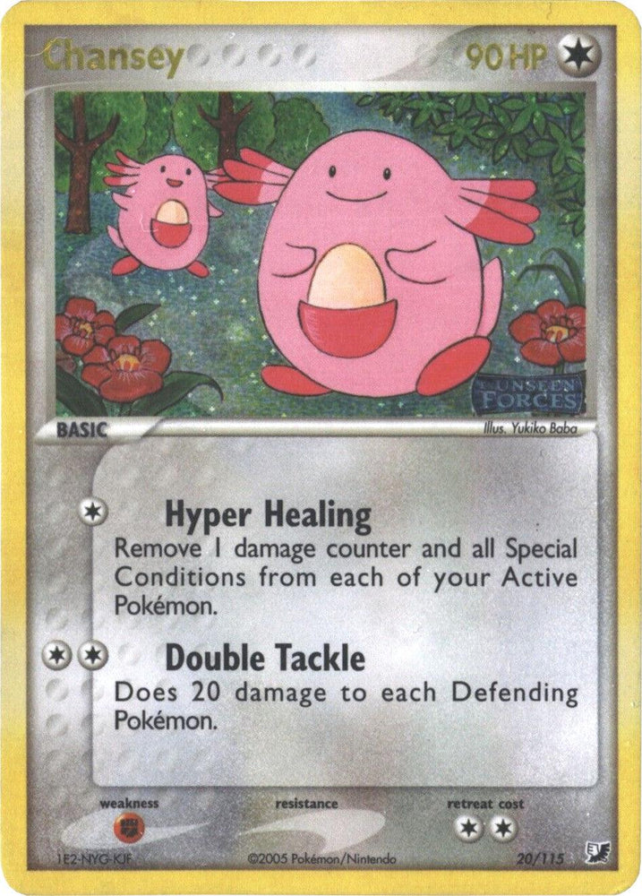Chansey (20/115) (Stamped) [EX: Unseen Forces] (Online Only)