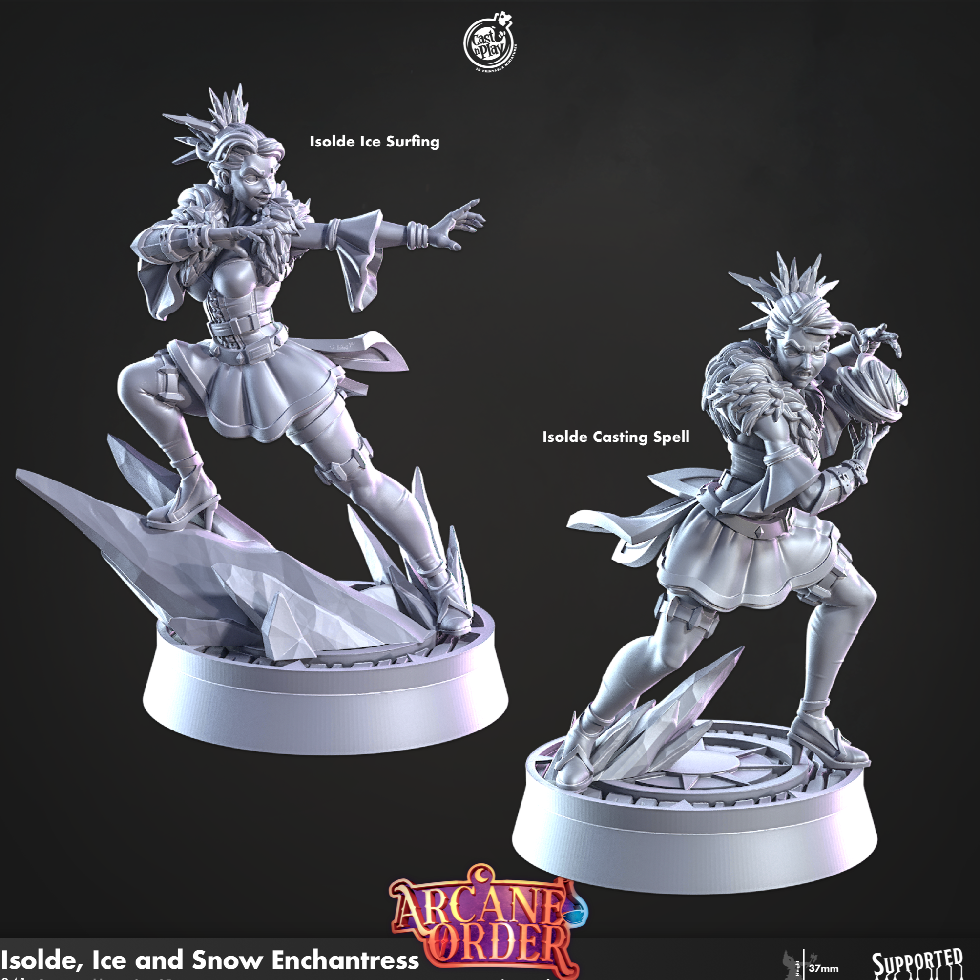 3D Printed Cast n Play Isolde Ice and Snow Enchantress 28mm 32mm D&D (Online Only)