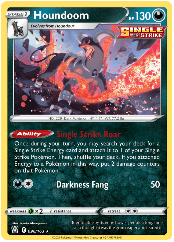 Houndoom (096/163) (Theme Deck Exclusive) [Sword & Shield: Battle Styles] (Online Only)