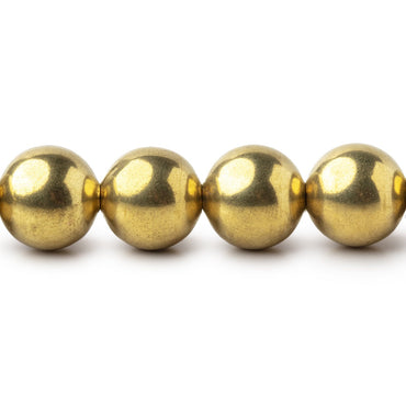 10mm Brass Polished Round Beads 8 inch 22 pieces (ONLINE ORDER ONLY)
