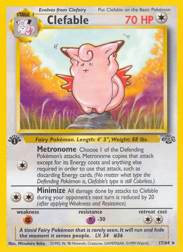 Clefable (17/64) [Jungle 1st Edition] (Online Only)