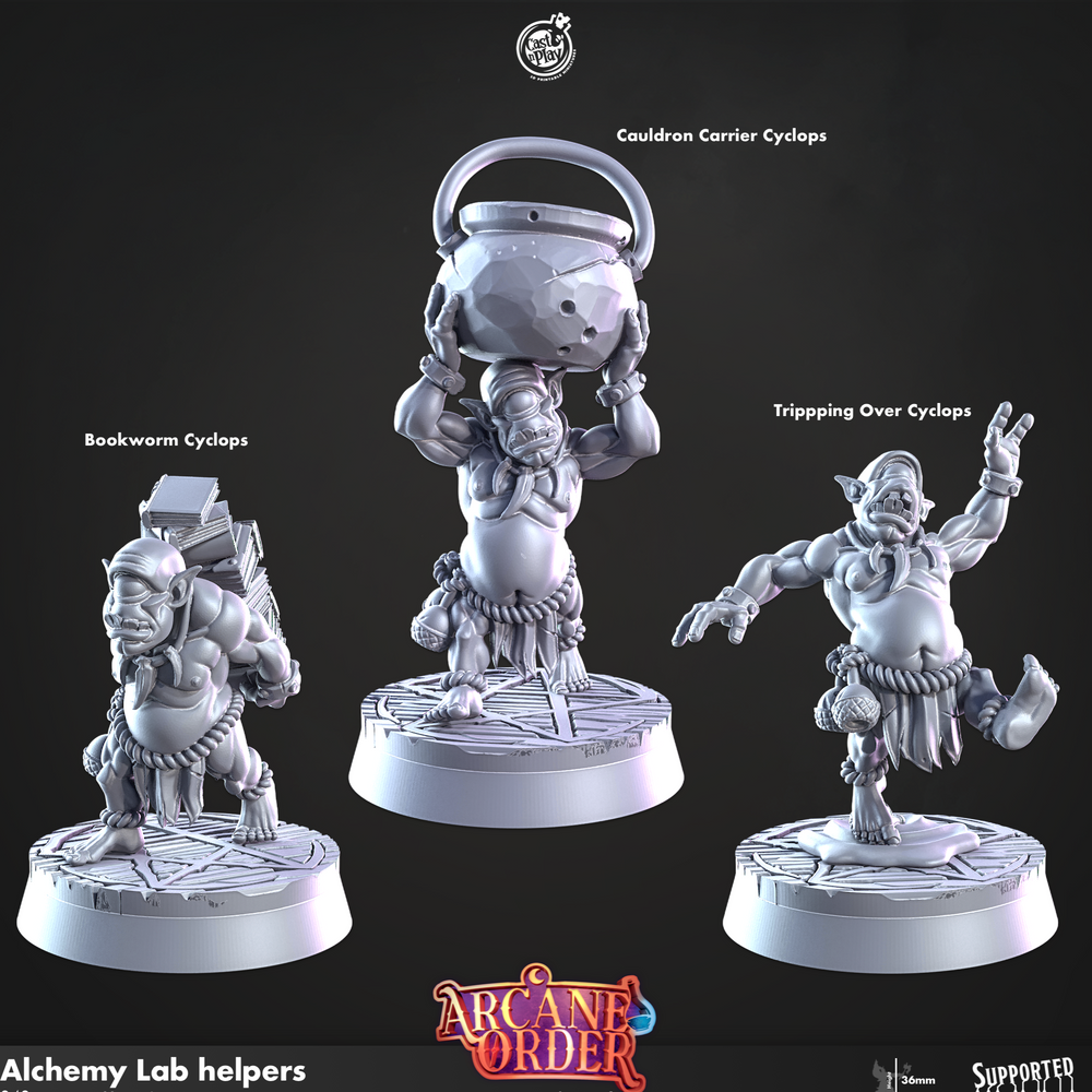 3D Printed Cast n Play Alchemy Lab Helpers Cyclops Set 28mm 32mm D&D (Online Only)