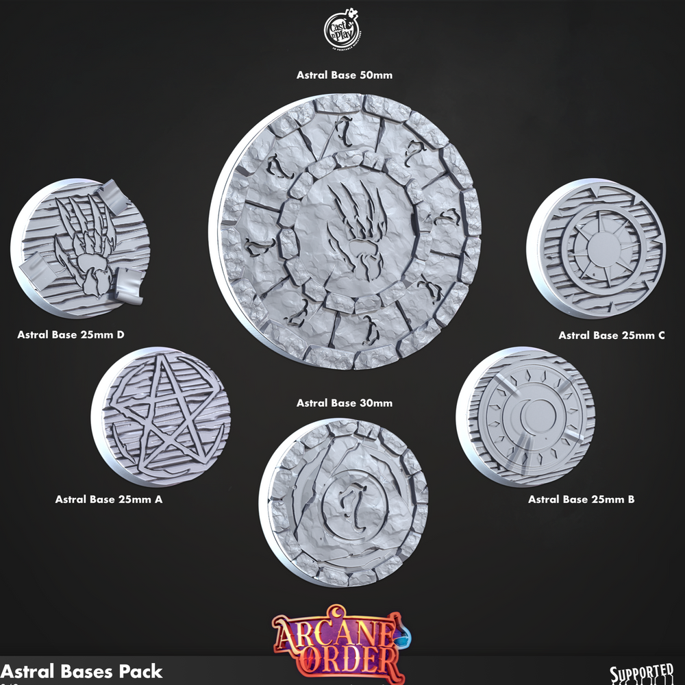 3D Printed Cast n Play Astral Bases Pack 28mm 32mm D&D (Online Only)