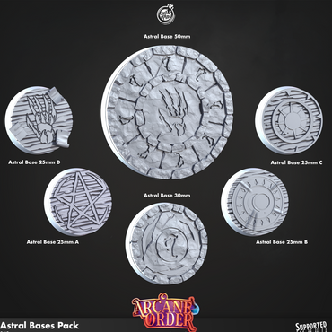 3D Printed Cast n Play Astral Bases Pack 28mm 32mm D&D (Online Only)