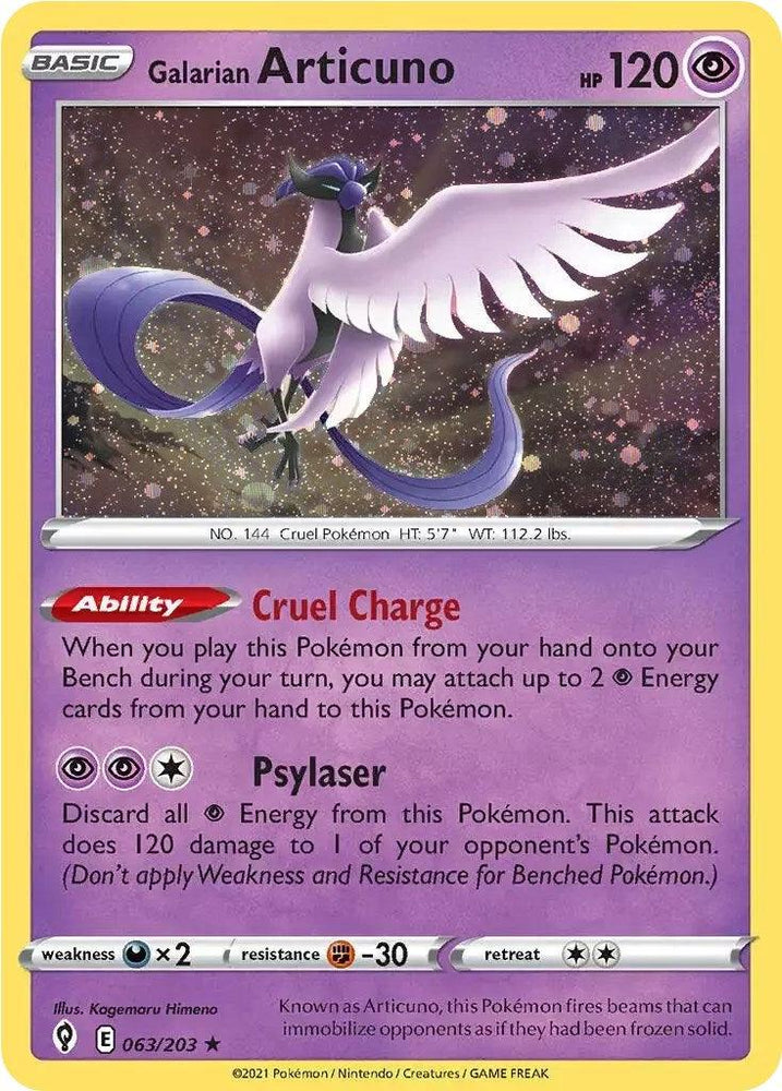 Galarian Articuno (063/203) (Cosmos Holo) [Sword & Shield: Evolving Skies] (Online Only)