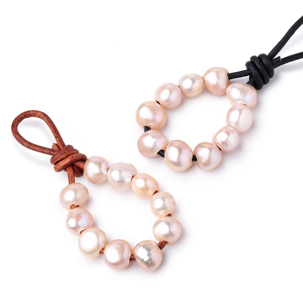 8.5-10mm Ballet Pink Large Hole Baroque Pearls Set of 10 (ONLINE ORDER ONLY)