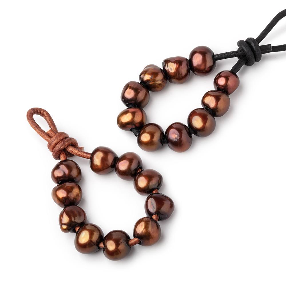 8.5-10mm Chutney Brown Large Hole Baroque Pearls Sets of 10 (ONLINE ORDER ONLY)