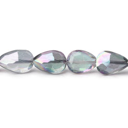 8.5-10mm Mystic White Topaz Straight Drill Faceted Pears 9 inch 25 Beads (ONLINE ORDER ONLY)