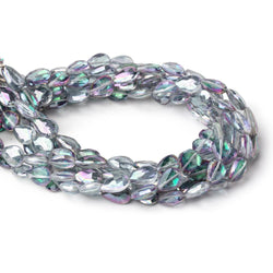 8.5-10mm Mystic White Topaz Straight Drill Faceted Pears 9 inch 25 Beads (ONLINE ORDER ONLY)