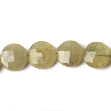 8.5-11mm Pale Yellow Sapphire Faceted Coin Beads 8 inch 20 pieces (ONLINE ORDER ONLY)