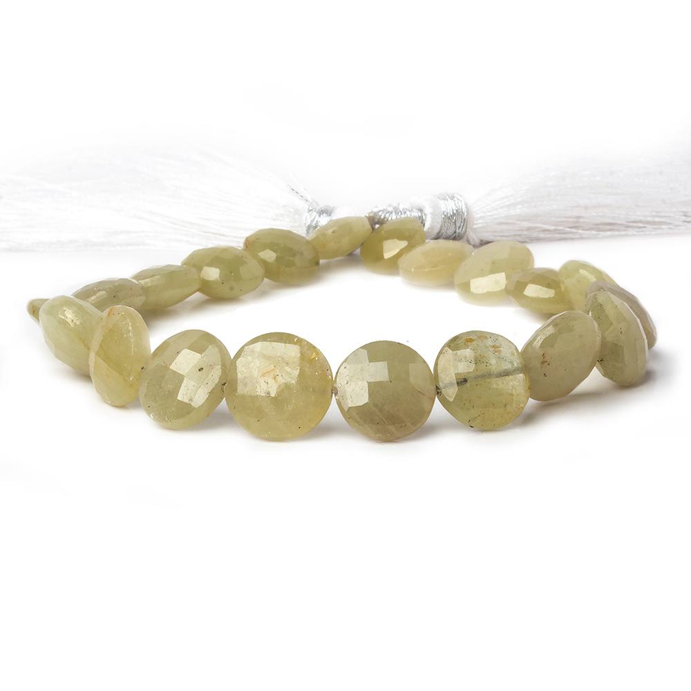 8.5-11mm Pale Yellow Sapphire Faceted Coin Beads 8 inch 20 pieces (ONLINE ORDER ONLY)