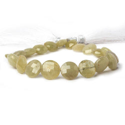 8.5-11mm Pale Yellow Sapphire Faceted Coin Beads 8 inch 20 pieces (ONLINE ORDER ONLY)
