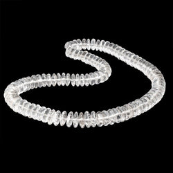 8.5-12.5mm Crystal Quartz German Faceted Rondelles 18 inch 106 Beads AAA (ONLINE ORDER ONLY)