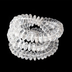 8.5-12.5mm Crystal Quartz German Faceted Rondelles 18 inch 106 Beads AAA (ONLINE ORDER ONLY)