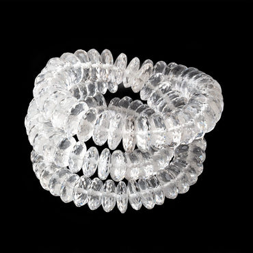 8.5-12.5mm Crystal Quartz German Faceted Rondelles 18 inch 106 Beads AAA (ONLINE ORDER ONLY)