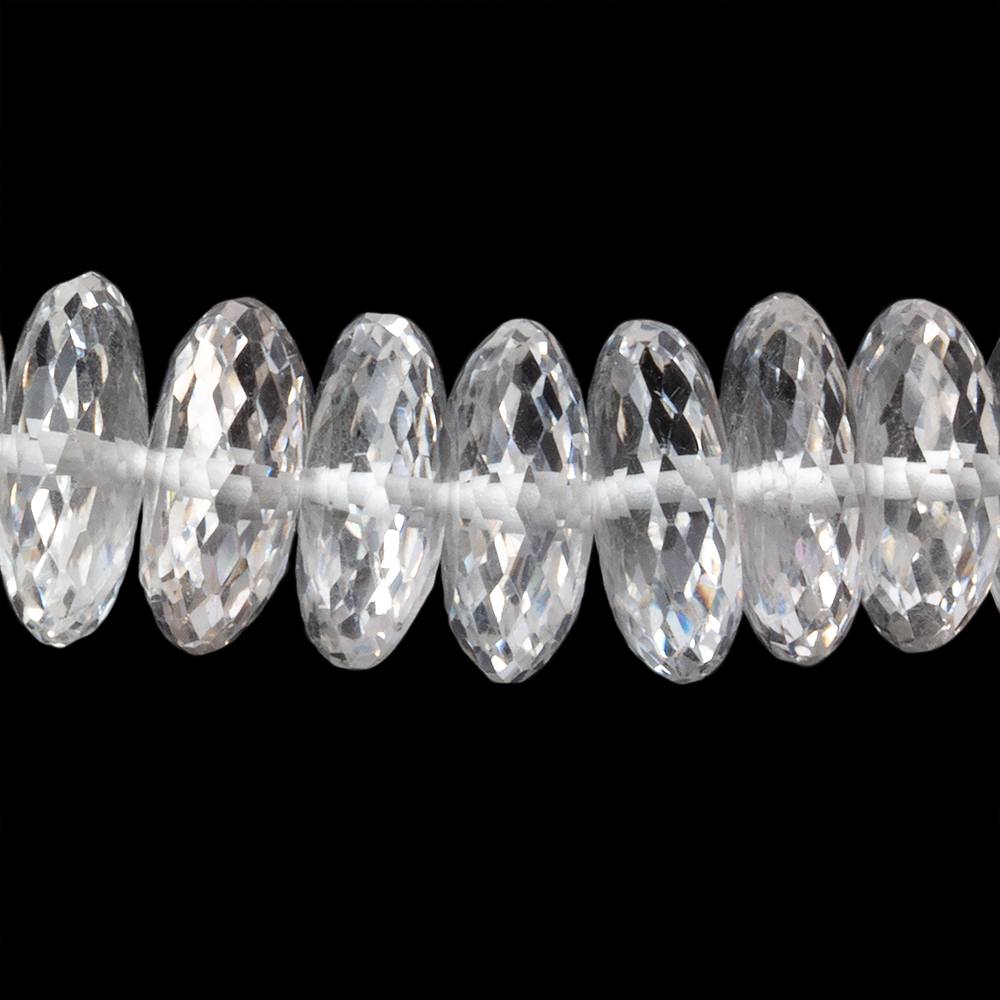8.5-12.5mm Crystal Quartz German Faceted Rondelles 18 inch 106 Beads AAA (ONLINE ORDER ONLY)