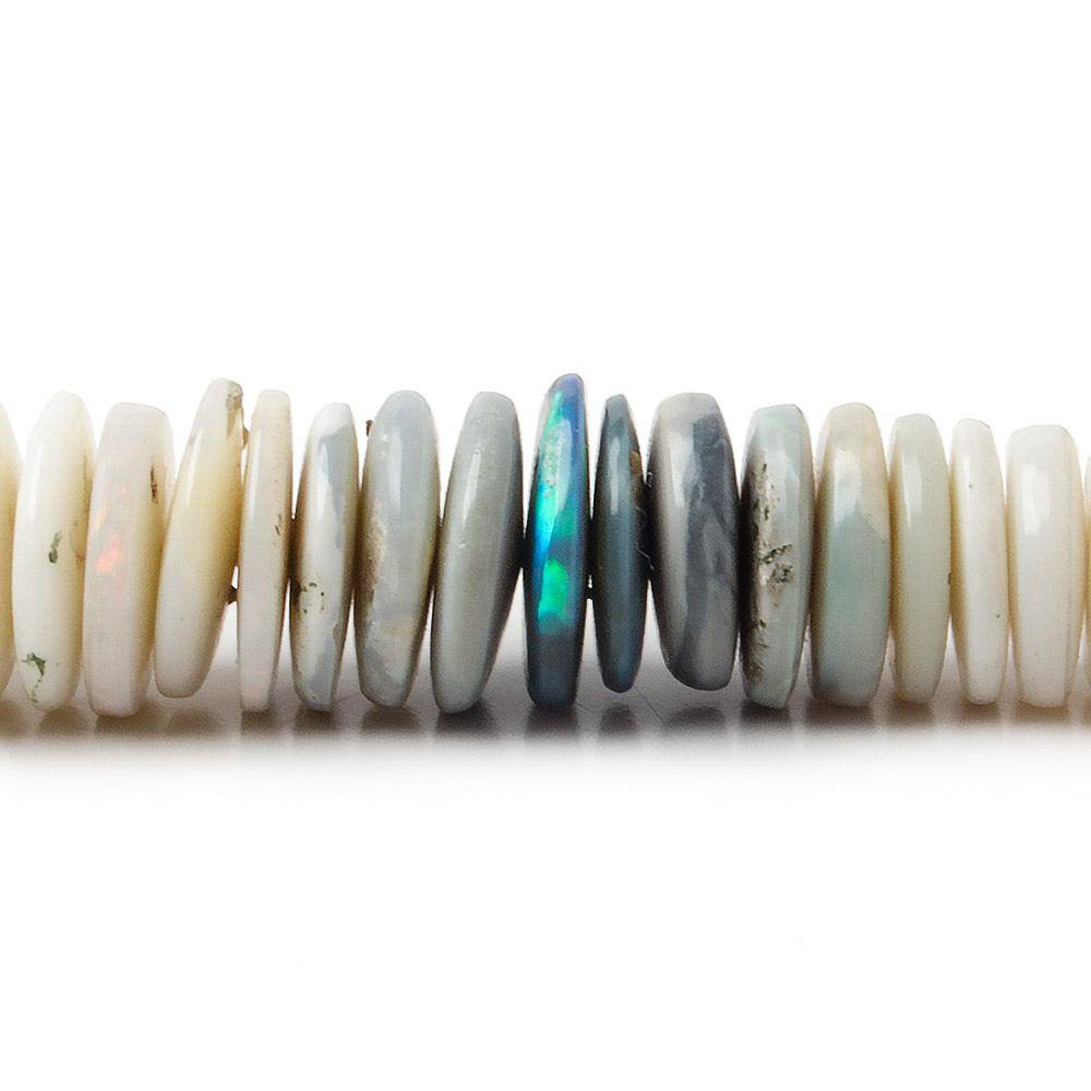 8.5-12mm Australian Opal Bluish Grey plain heshi 18 inch 194 beads (ONLINE ORDER ONLY)
