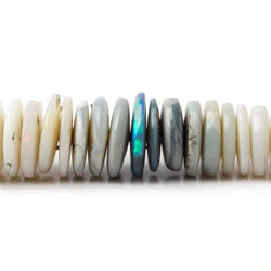 8.5-12mm Australian Opal Bluish Grey plain heshi 18 inch 194 beads (ONLINE ORDER ONLY)