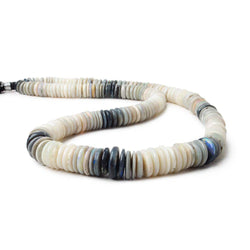 8.5-12mm Australian Opal Bluish Grey plain heshi 18 inch 194 beads (ONLINE ORDER ONLY)