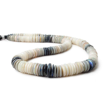 8.5-12mm Australian Opal Bluish Grey plain heshi 18 inch 194 beads (ONLINE ORDER ONLY)