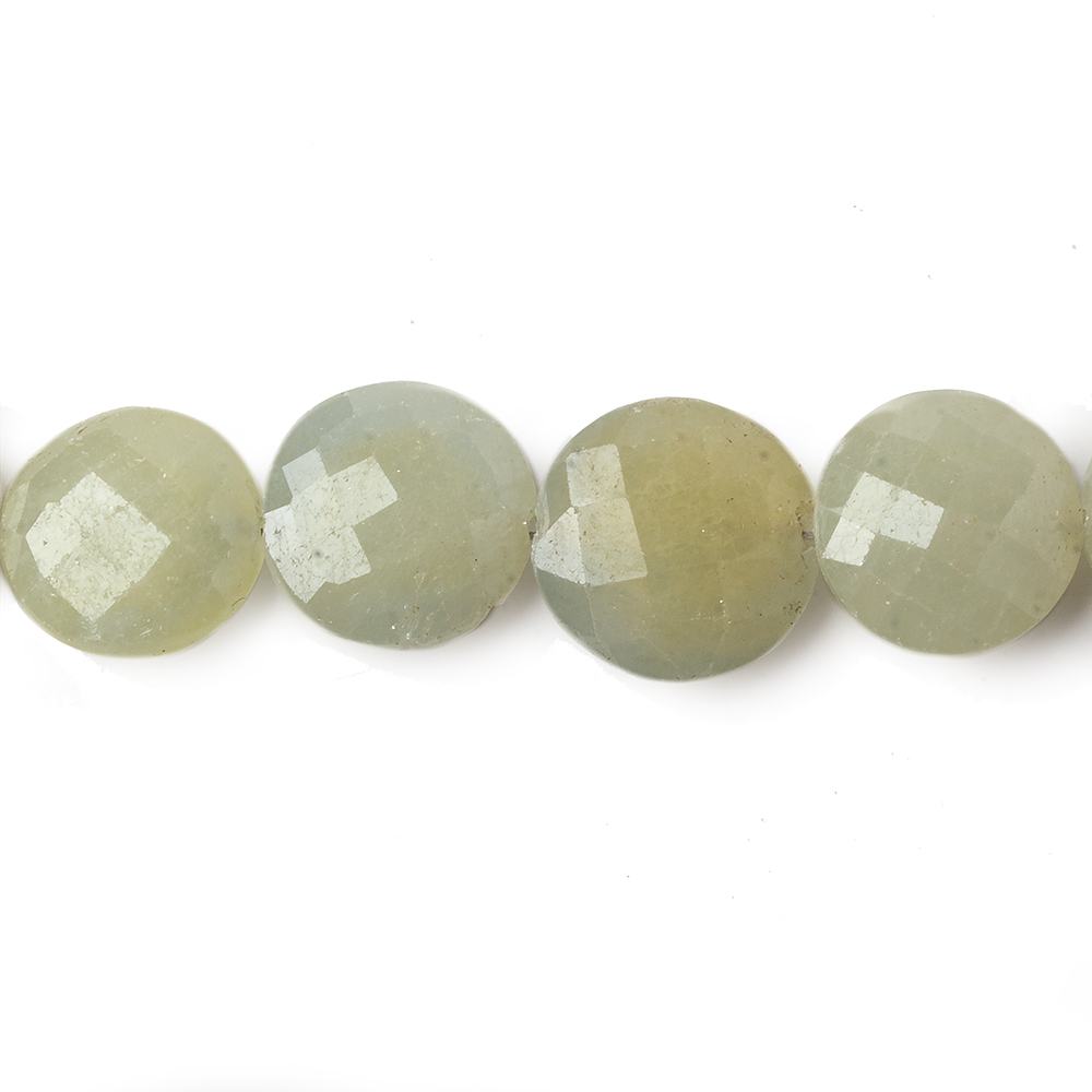 8.5-12mm Fancy Sapphire Faceted Coin Beads 8 inch 19 pieces (ONLINE ORDER ONLY)